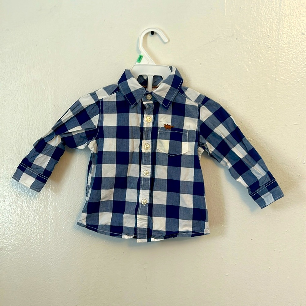 Button down shirt, 9 months, rhino embroidered logo on pocket